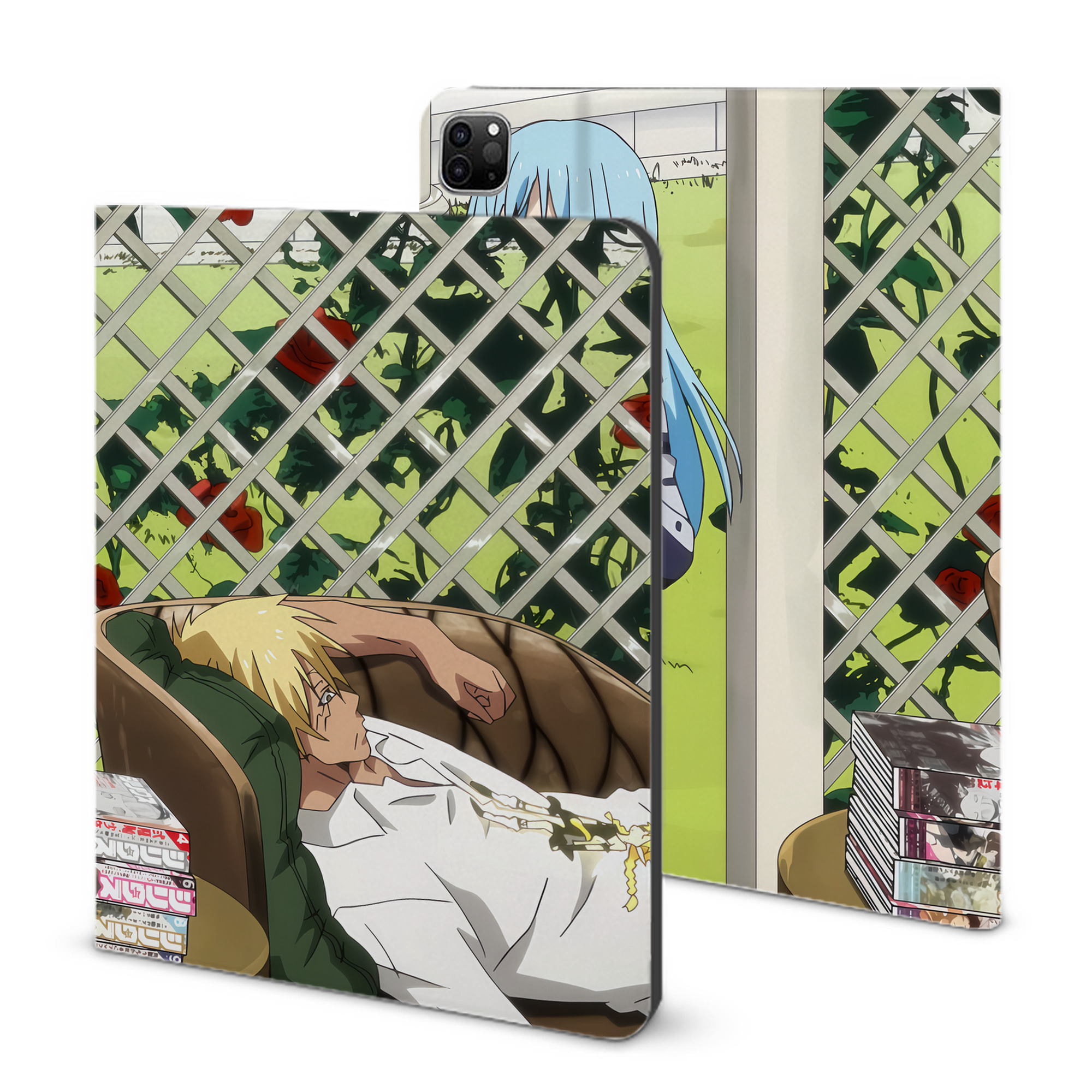 （画像用） 転スラ Regarding Reincarnated to Slime IPad ケース ブック型 PUレザー TPU 耐衝撃 軽量 薄型 ペン収納なし 全面保護 IPad 各モデル対応